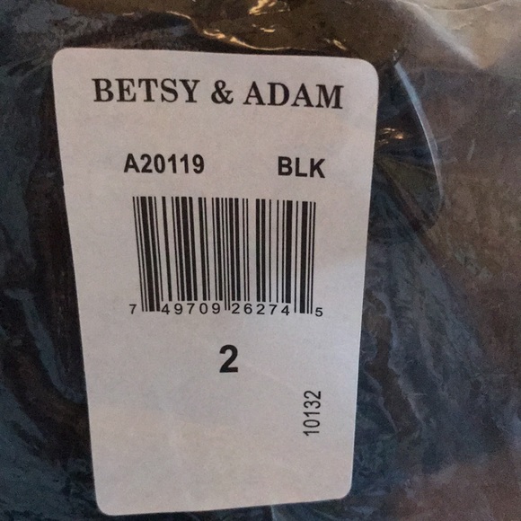 Betsy & Adam Long Black Velvet Dress with Mesh - Picture 4 of 5